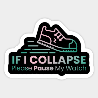 Running - Retro Gradient Sticker